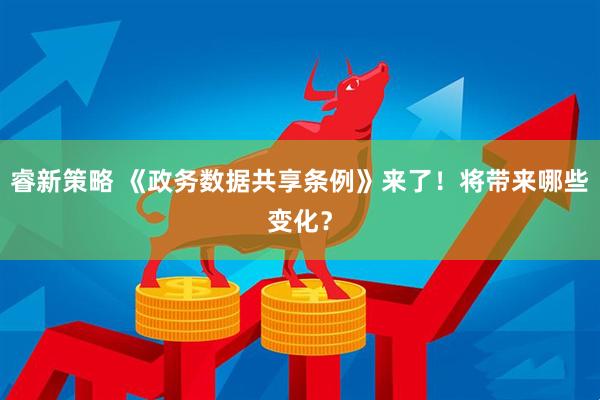 睿新策略 《政务数据共享条例》来了！将带来哪些变化？