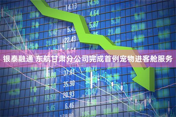 银泰融通 东航甘肃分公司完成首例宠物进客舱服务