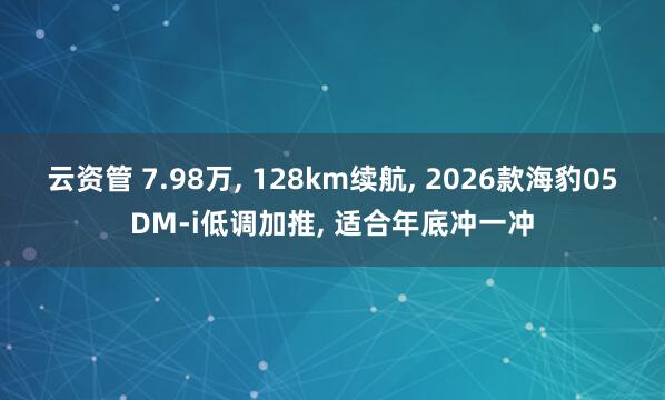 云资管 7.98万, 128km续航, 2026款海豹05DM-i低调加推, 适合年底冲一冲